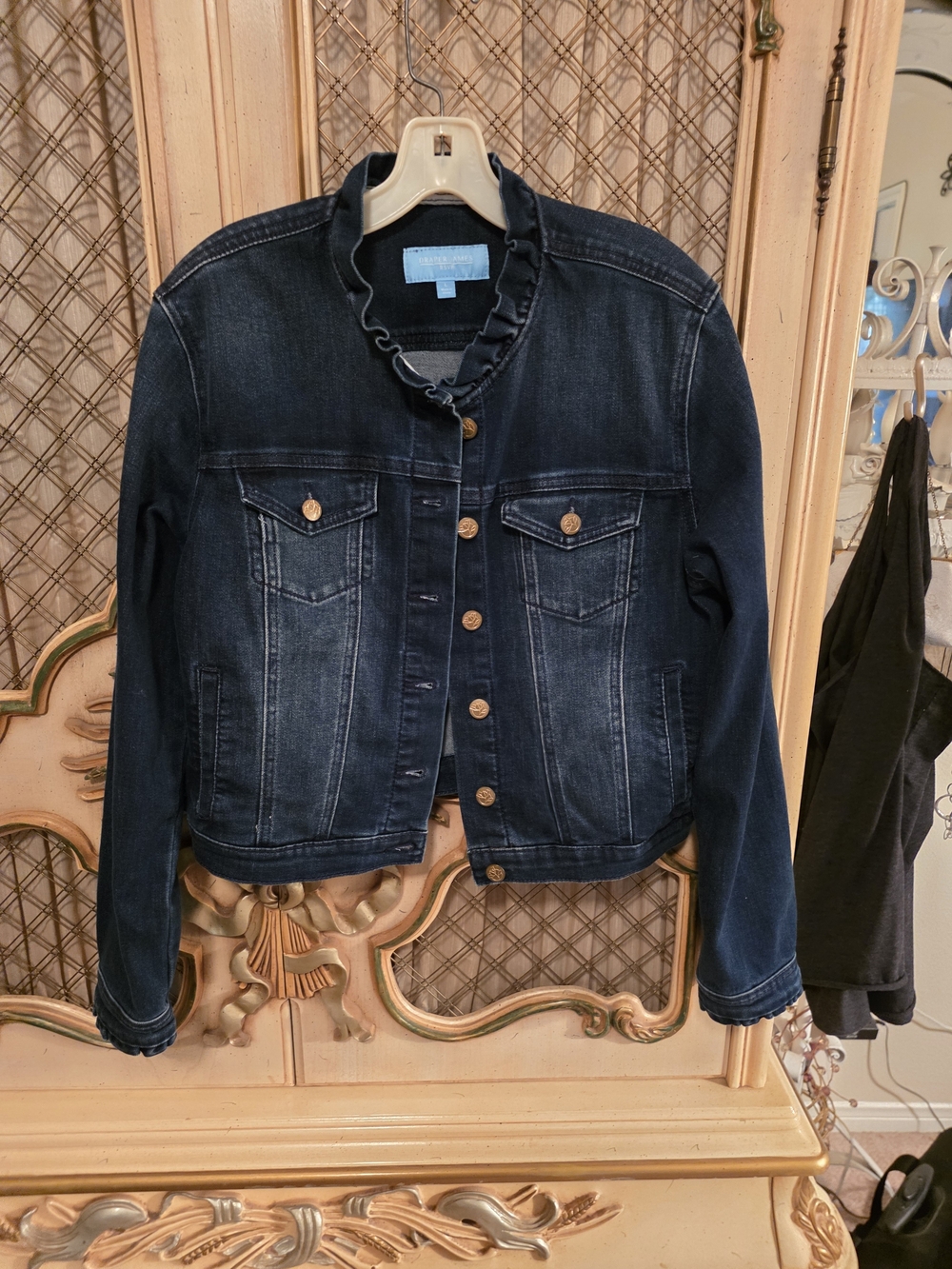 Custom Draper James Ruffle Collar Denim Jacket